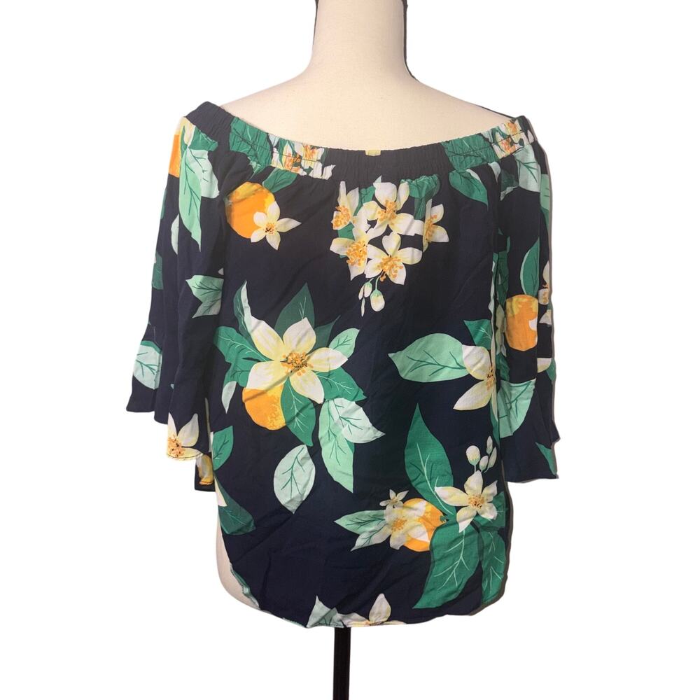 Old Navy Floral Off-the-Shoulder Tropical‎ Summer Boho Blouse M - Picture 4 of 8